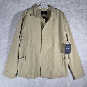 BYLT Basics District Jacket Snap Size Large L Button Tan Sand Mens $135 New Tags